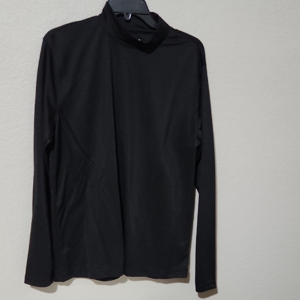 Apt 9 Shirt Men's Black Long Sleeve Shirt Size L Premier Flex Mock Neck